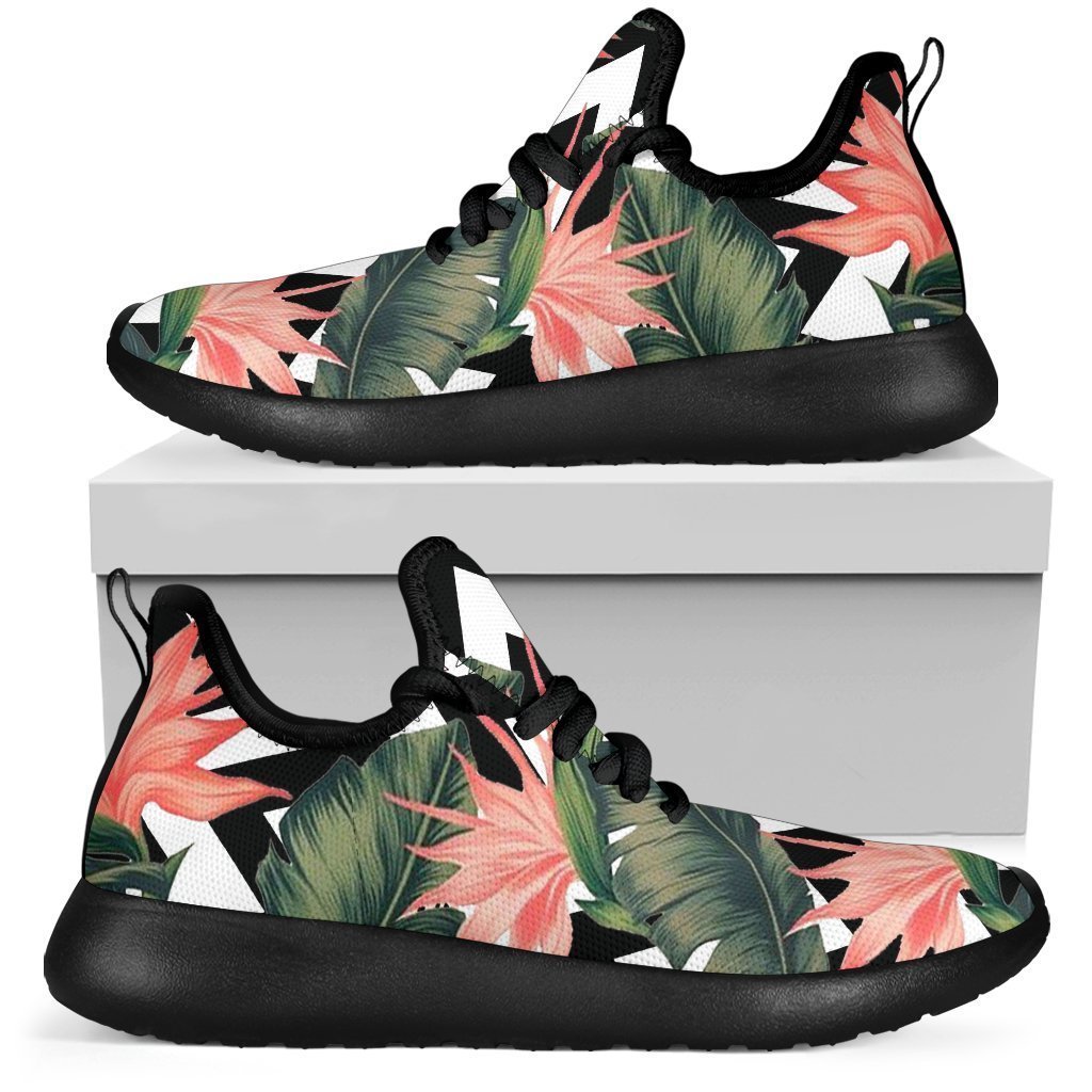 Zig Zag Tropical Pattern Print Mesh Knit Shoes GearFrost