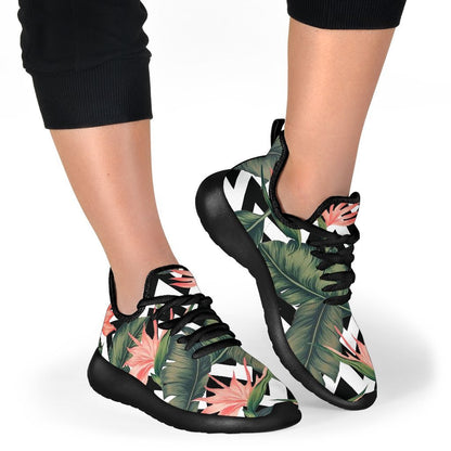 Zig Zag Tropical Pattern Print Mesh Knit Shoes GearFrost
