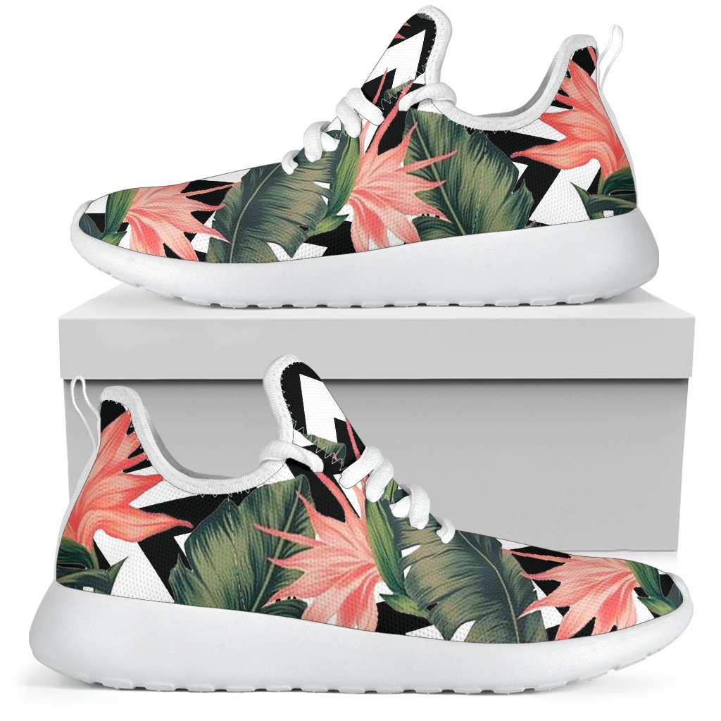 Zig Zag Tropical Pattern Print Mesh Knit Shoes GearFrost