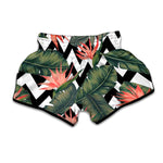 Zig Zag Tropical Pattern Print Muay Thai Boxing Shorts