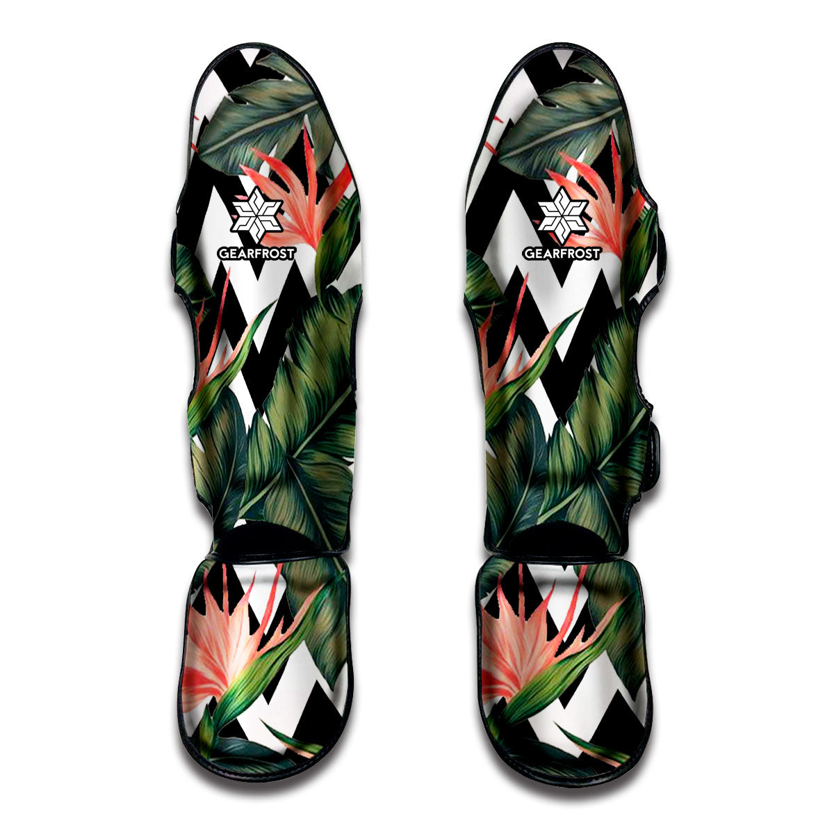 Zig Zag Tropical Pattern Print Muay Thai Shin Guard
