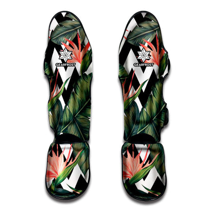 Zig Zag Tropical Pattern Print Muay Thai Shin Guard
