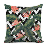 Zig Zag Tropical Pattern Print Pillow Cover