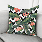 Zig Zag Tropical Pattern Print Pillow Cover
