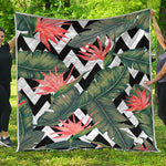 Zig Zag Tropical Pattern Print Quilt