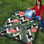 Zig Zag Tropical Pattern Print Quilt