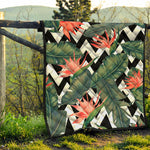Zig Zag Tropical Pattern Print Quilt