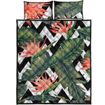 Zig Zag Tropical Pattern Print Quilt Bed Set
