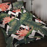 Zig Zag Tropical Pattern Print Quilt Bed Set