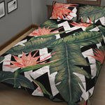 Zig Zag Tropical Pattern Print Quilt Bed Set