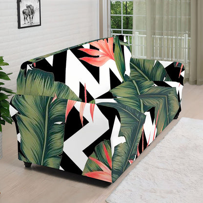 Zig Zag Tropical Pattern Print Sofa Cover