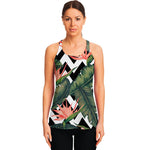 Zig Zag Tropical Pattern Print Women's Racerback Tank Top