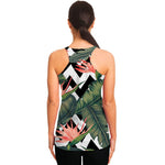 Zig Zag Tropical Pattern Print Women's Racerback Tank Top