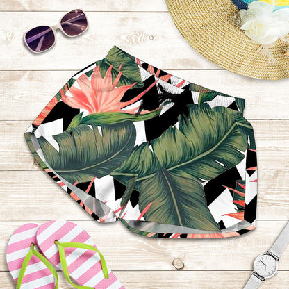 Zig Zag Tropical Pattern Print Women's Shorts