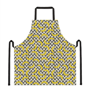 Zigzag Banana Pattern Print Apron