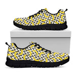 Zigzag Banana Pattern Print Black Sneakers