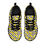 Zigzag Banana Pattern Print Black Sneakers