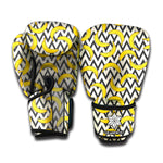 Zigzag Banana Pattern Print Boxing Gloves