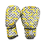 Zigzag Banana Pattern Print Boxing Gloves