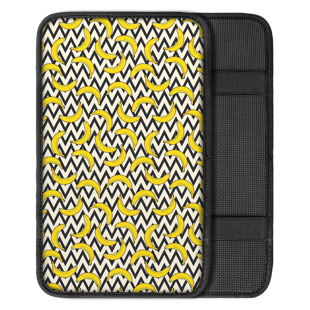 Zigzag Banana Pattern Print Car Center Console Cover