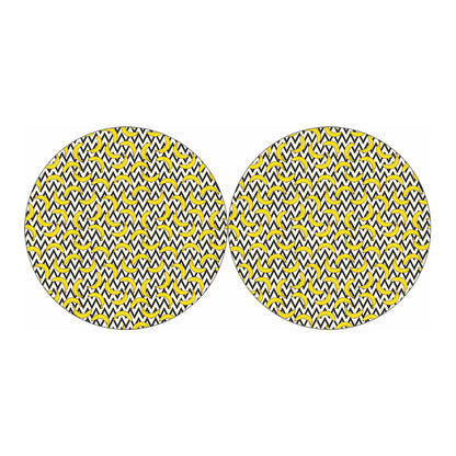 Zigzag Banana Pattern Print Car Coasters