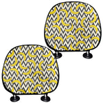 Zigzag Banana Pattern Print Car Headrest Covers