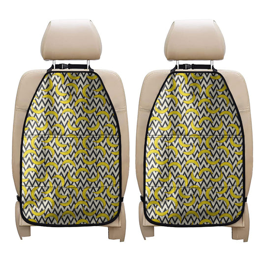 Zigzag Banana Pattern Print Car Seat Organizers