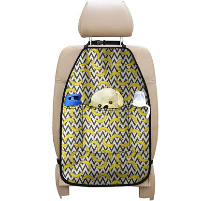 Zigzag Banana Pattern Print Car Seat Organizers