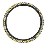 Zigzag Banana Pattern Print Car Steering Wheel Cover
