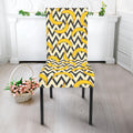 Zigzag Banana Pattern Print Dining Chair Slipcover