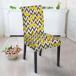 Zigzag Banana Pattern Print Dining Chair Slipcover