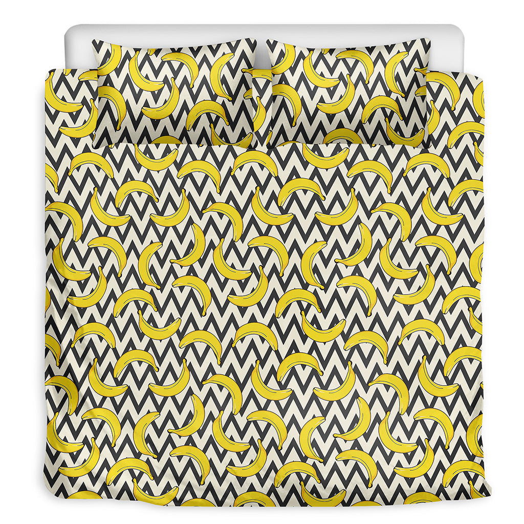 Zigzag Banana Pattern Print Duvet Cover Bedding Set