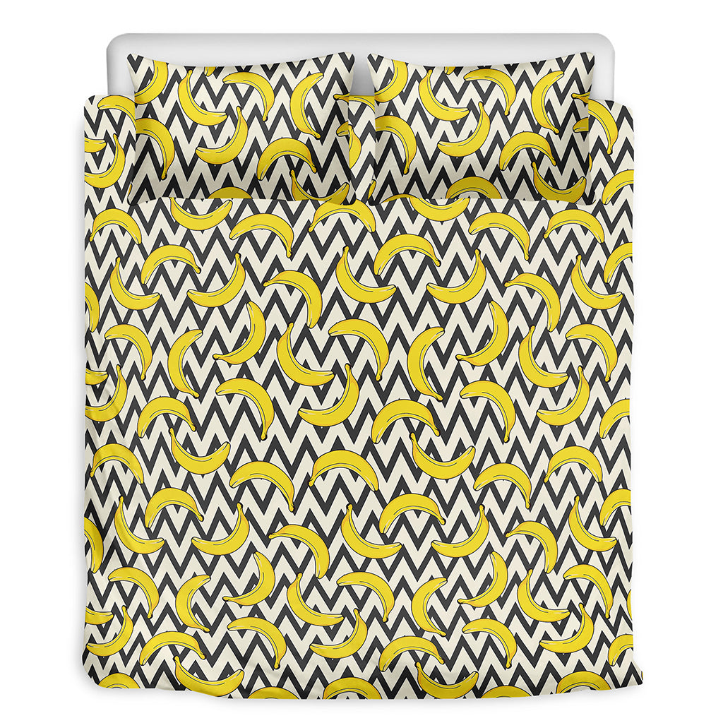 Zigzag Banana Pattern Print Duvet Cover Bedding Set