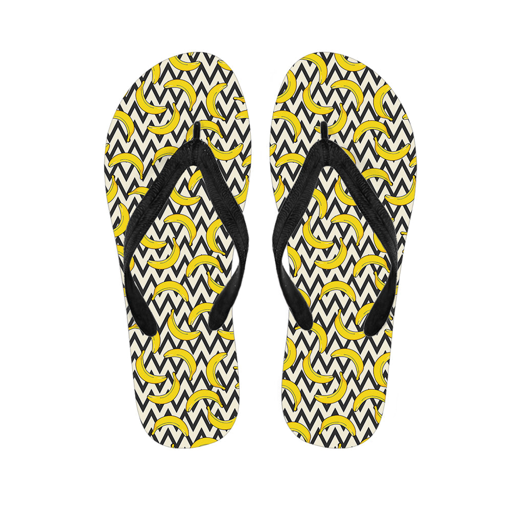 Zigzag Banana Pattern Print Flip Flops