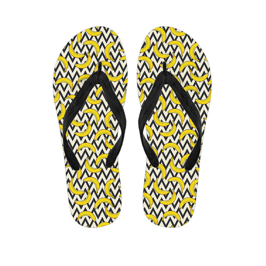 Zigzag Banana Pattern Print Flip Flops
