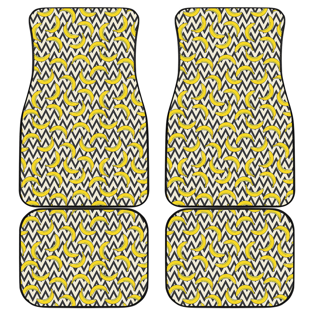 Zigzag Banana Pattern Print Front and Back Car Floor Mats
