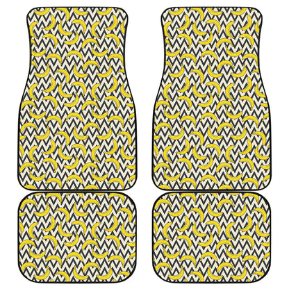 Zigzag Banana Pattern Print Front and Back Car Floor Mats