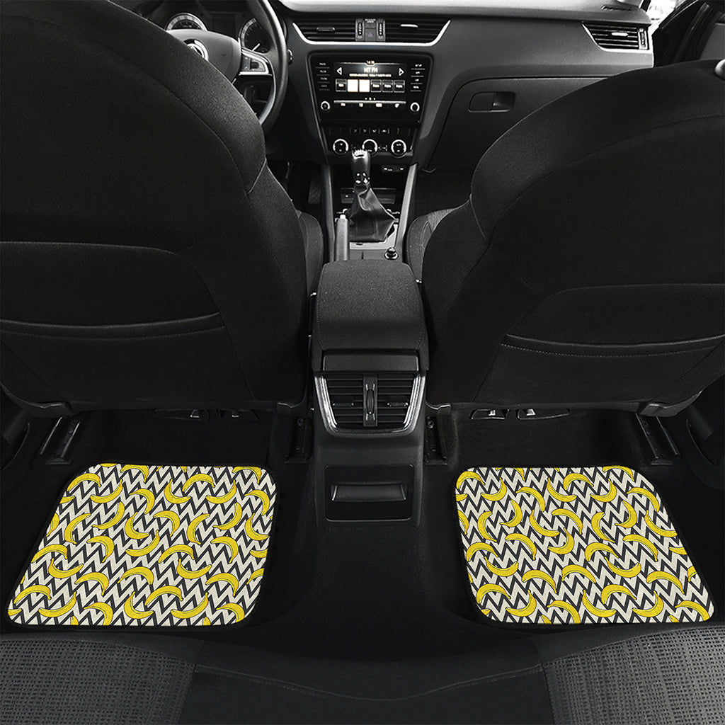 Zigzag Banana Pattern Print Front and Back Car Floor Mats