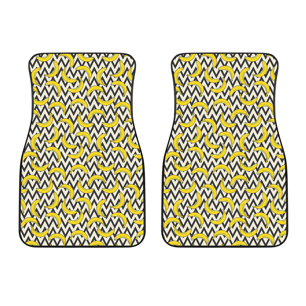 Zigzag Banana Pattern Print Front Car Floor Mats