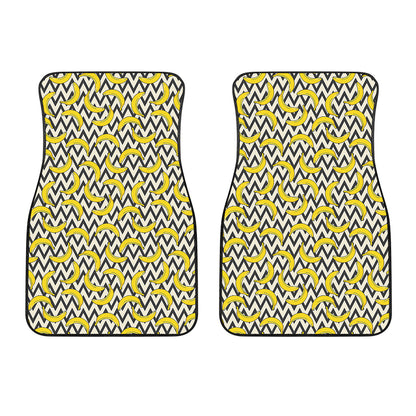Zigzag Banana Pattern Print Front Car Floor Mats