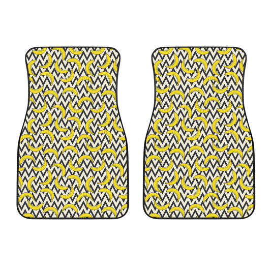 Zigzag Banana Pattern Print Front Car Floor Mats