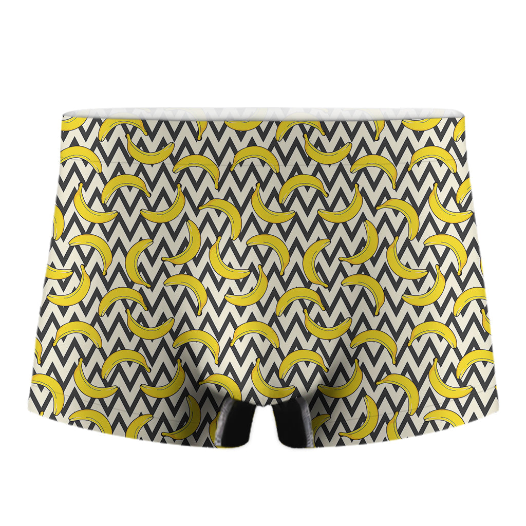 Zigzag Banana Pattern Print Men's Boxer Briefs