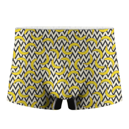 Zigzag Banana Pattern Print Men's Boxer Briefs