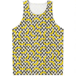 Zigzag Banana Pattern Print Men's Tank Top