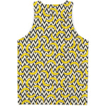 Zigzag Banana Pattern Print Men's Tank Top
