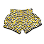 Zigzag Banana Pattern Print Muay Thai Boxing Shorts