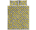 Zigzag Banana Pattern Print Quilt Bed Set