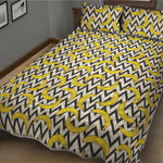 Zigzag Banana Pattern Print Quilt Bed Set