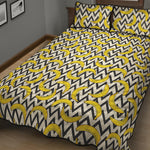 Zigzag Banana Pattern Print Quilt Bed Set