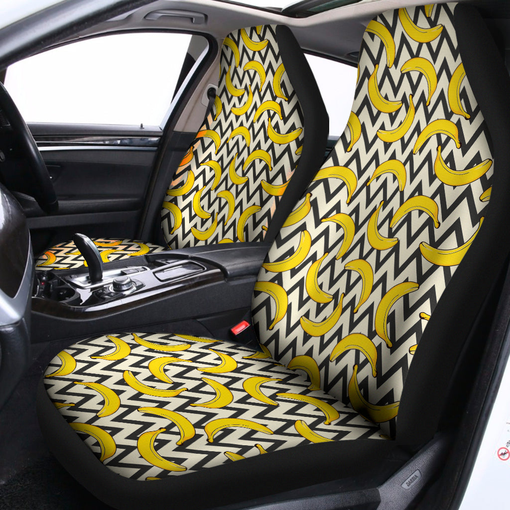 Zigzag Banana Pattern Print Universal Fit Car Seat Covers